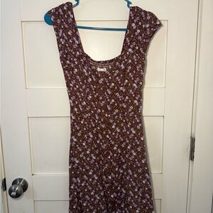 Aeropostale Brown and Purple Floral Mini Dress